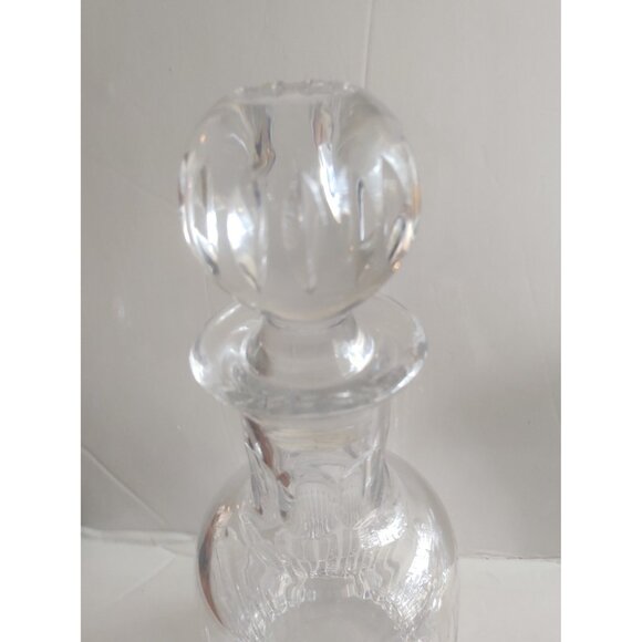Vintage Hand Blown & Cut Crystal Decanter Artist Signed 12" Large stopper - Picture 12 of 16